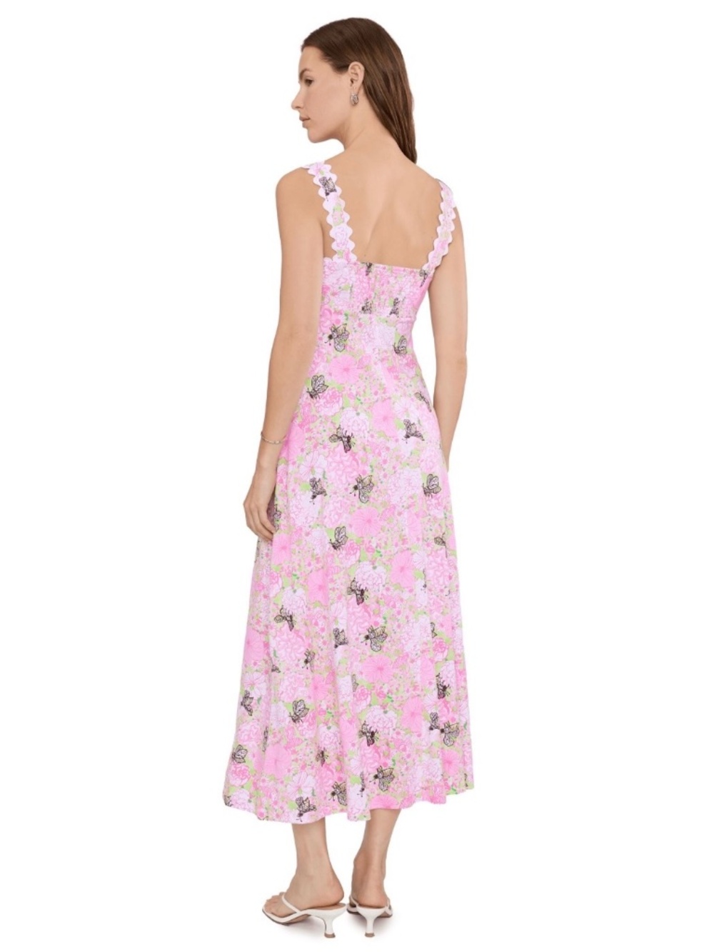 Lilly Pulitzer Dwyer Midi Dress in Pistachio Macaron Bees Knees - Picture 2 of 6